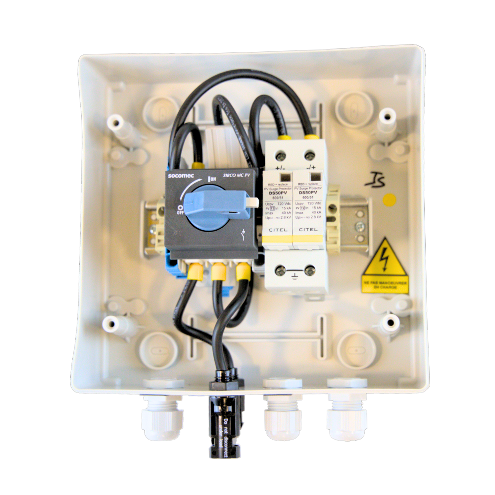 Eutelec - Coffret de protection DC - 1IN/1OUTx1 - 1MPPT - SPD2 - 600V