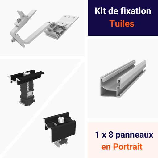 [K2-KIFITU-1X8PO] K2 Systems - Kit de fixation Tuiles 1 ligne de 8 panneaux Portrait